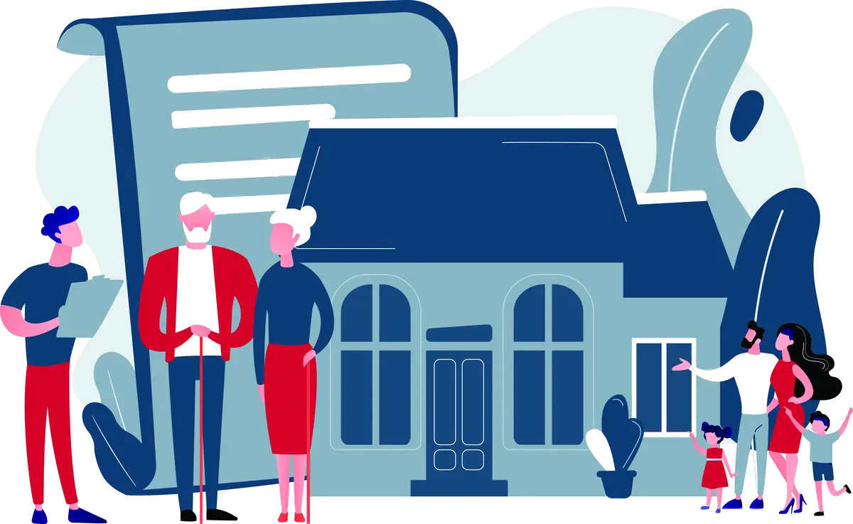 Mietrecht Anwalt - Haus mit Familie und Mietvertrag - Beratung zu Mietminderung, Kündigung, Nebenkosten und Kaution